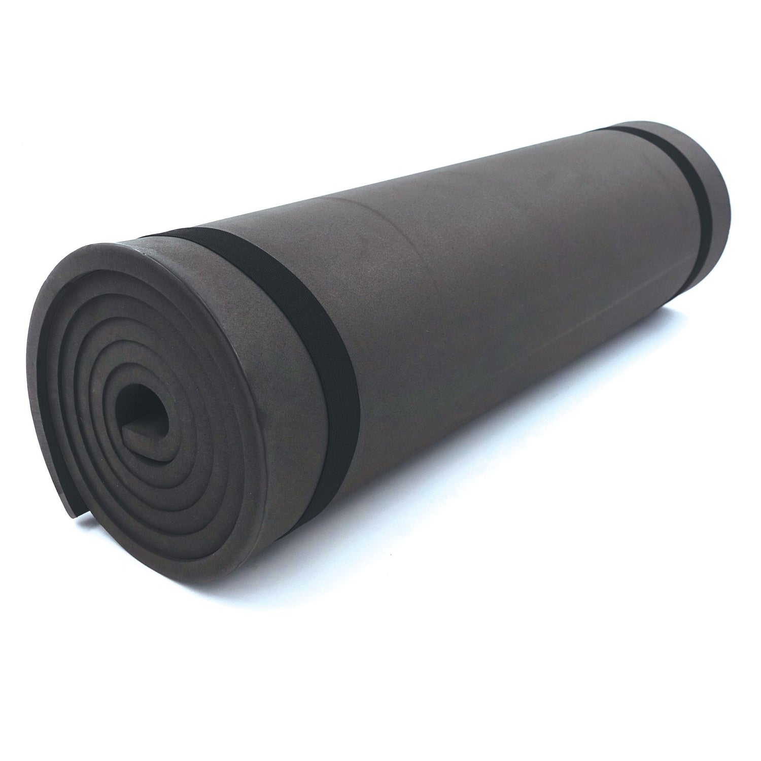 Alt tag pour un tapis de sol en mousse noir OPEX, résistant, flexible, confortable, idéal pour randonnée, camping, sport et loisirs, dimensions 180x50 cm, épaisse