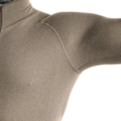 Sweat zippé laine mérinos A10 Equipment tan porté
