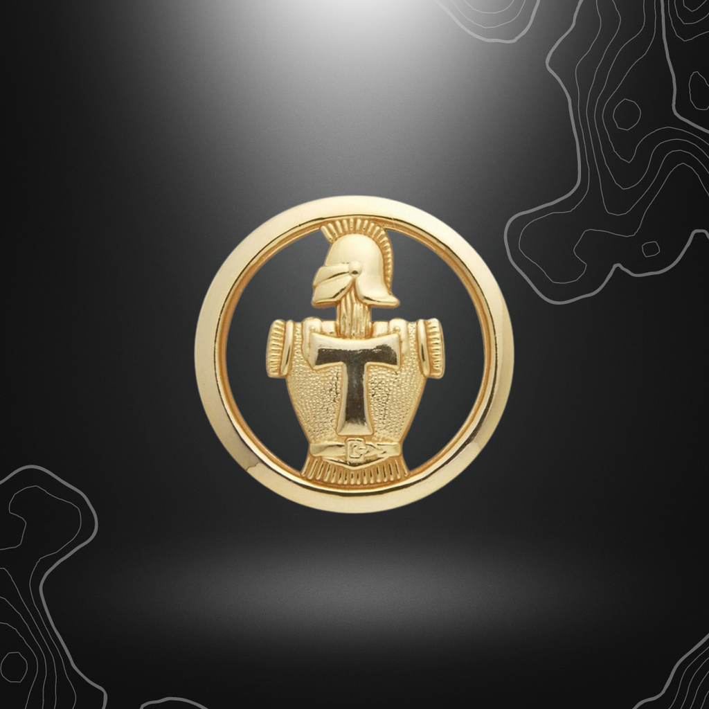 Insigne doré de béret de transmission militaire
