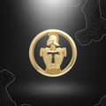 Insigne doré de béret de transmission militaire