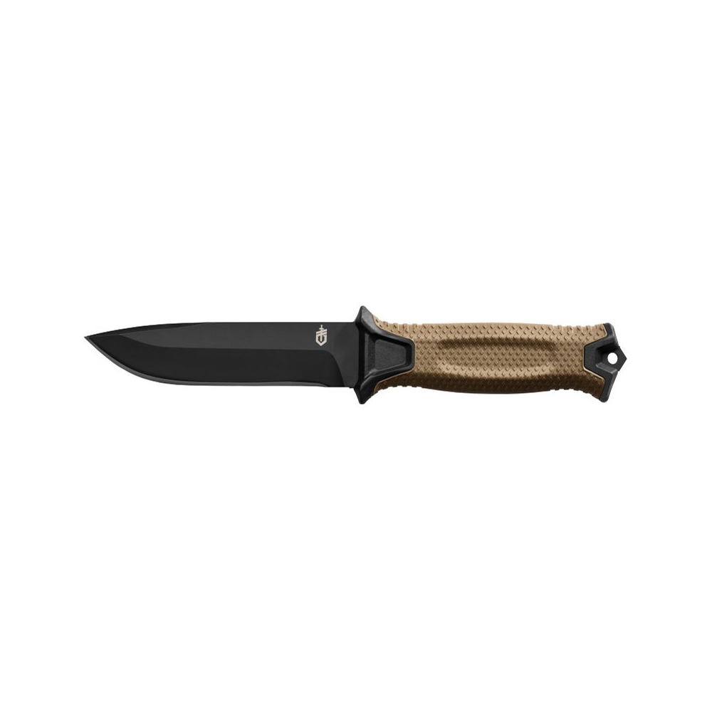 Poignard Gerber StrongArm Coyote Tan avec lame tranchante lisse, manche robuste et étui MOLLE