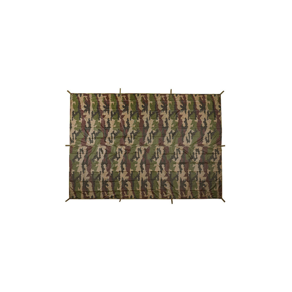Robuste et légère Bâche Terrain Expédition 2x3m de A10 Equipment, imperméable et résistante, idéale pour les bivouacs et missions extérieures.
