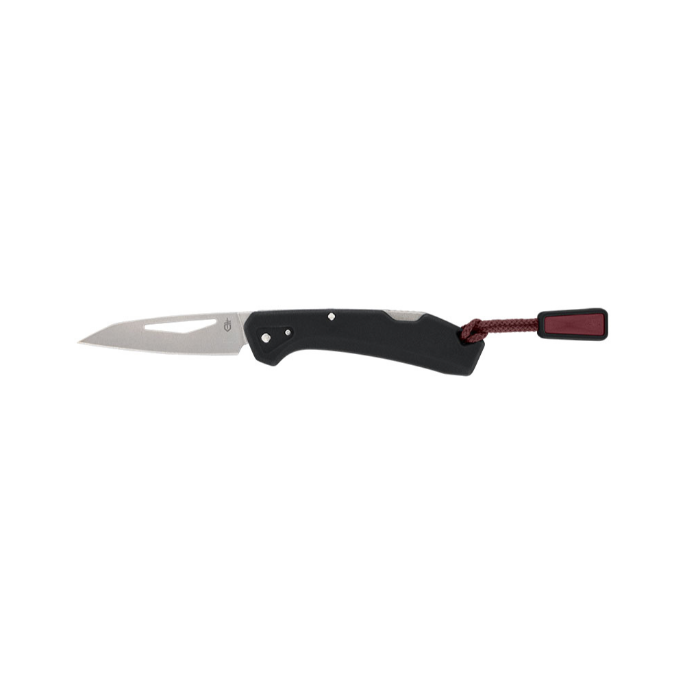 Mini couteau pliant noir Gerber LST de 48mm avec lame en acier inoxydable, manche GFN noir et mécanisme de verrouillage Lock Back