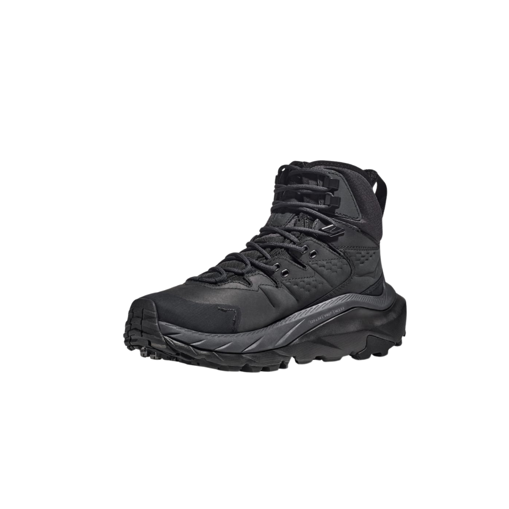 Chaussures de randonnée femme Kaha 2 GORE-TEX noires de HOKA, dotées de la technologie Vibram Mega-Grip pour une performance optimale et fabriquées de manière responsable avec des