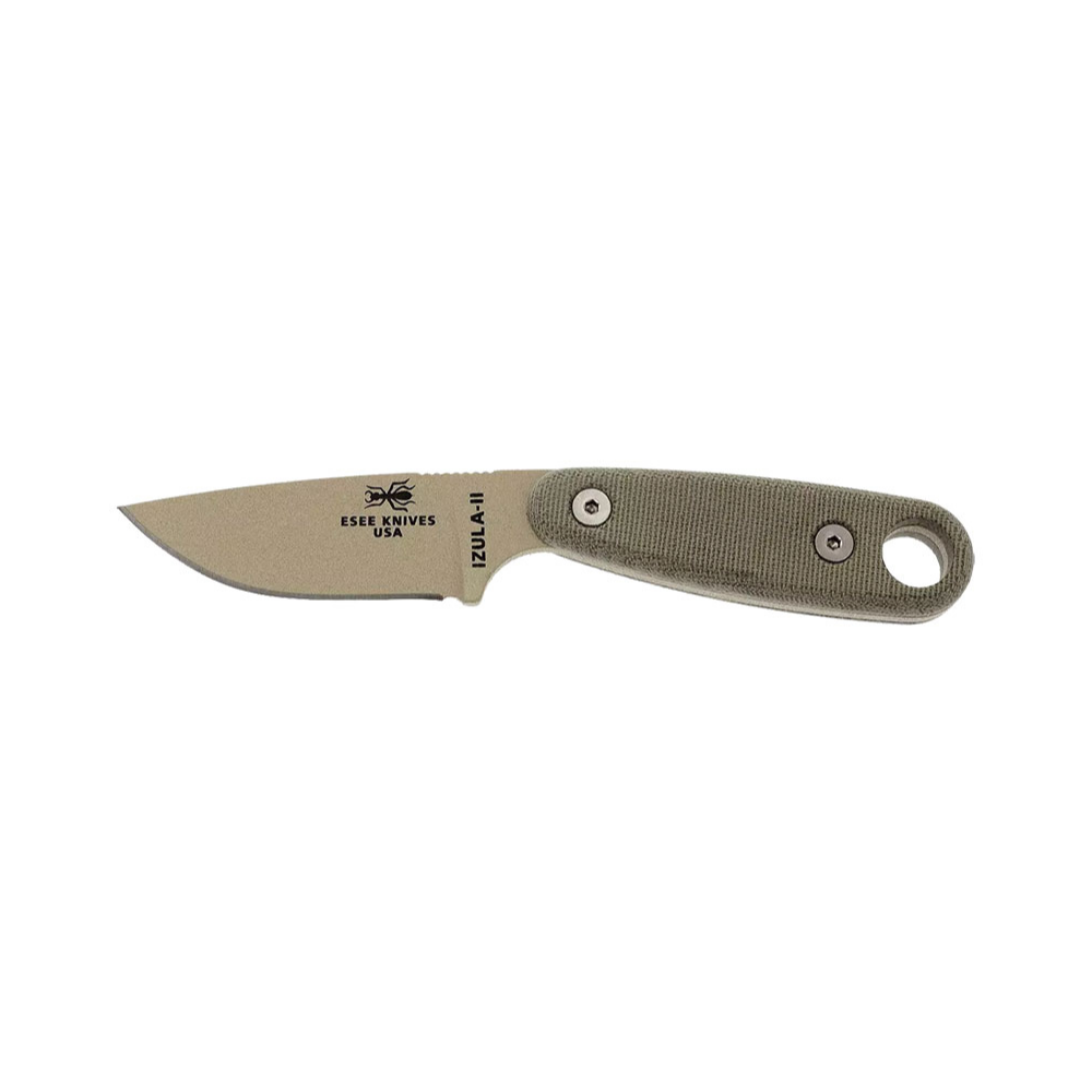 COUTEAU DE SURVIE AVEC ETUI NOIR + CLIP CEINTURE IZULA II DESERT TAN ESEE