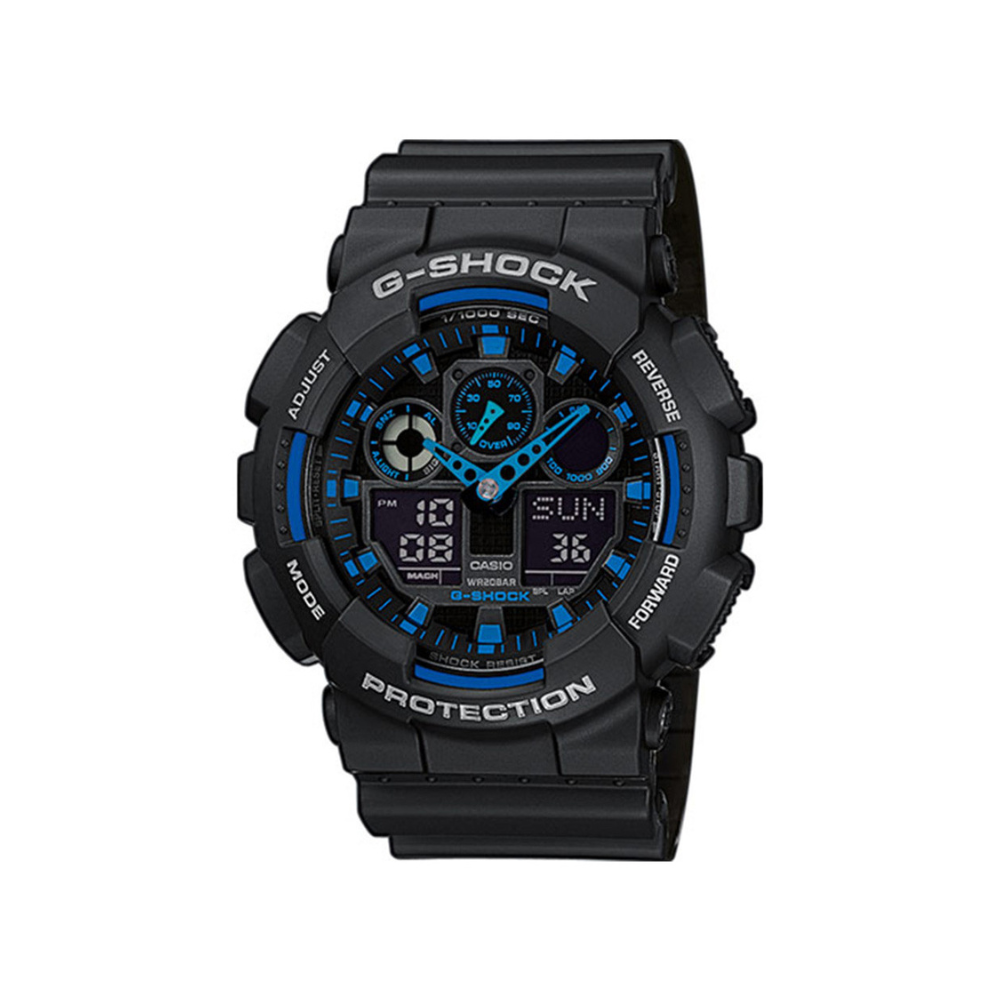 MONTRE G-SHOCK GA-100 NOIR/BLEU | CASIO