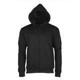Mil-Tec sweat tactique vierge en coton et polyester avec capuche, fermeture zippée, poches latérales et sur les bras, surface en scratch pour fixer des patches