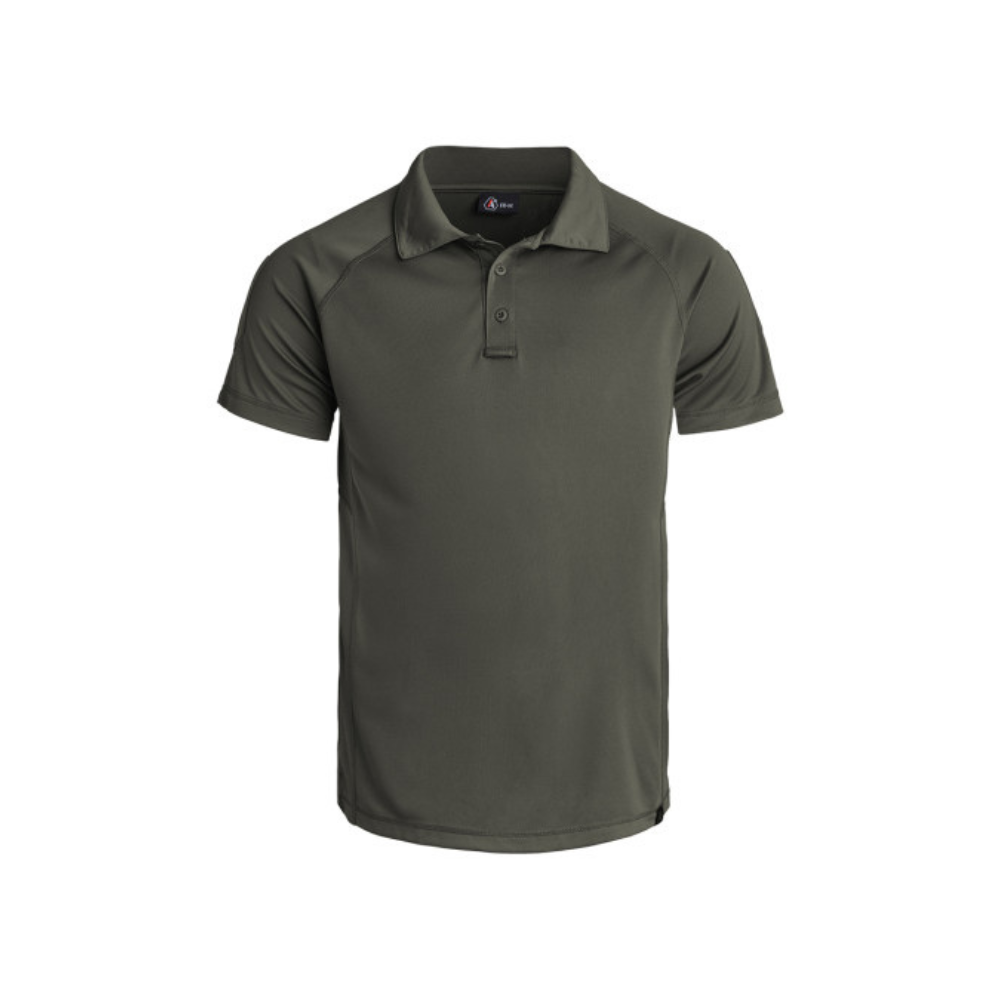 Vue d'un polo noir de la gamme INSTRUCTOR d'A10 EQUIPMENT, conçu pour les missions quotidiennes avec fonctionnalité, résistance et confort.