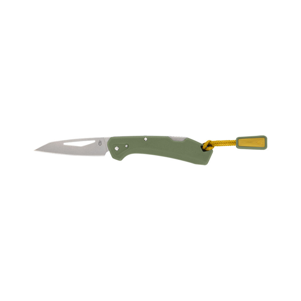 Mini couteau pliant Gerber LST en vert, avec lame en acier inoxydable de 48mm et manche GFN, idéal pour une utilisation quotidienne.