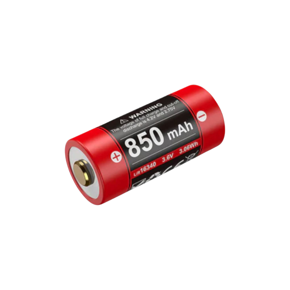 OPLAADBARE BATTERIJ 16340 3.6V 850 MAh USB-C | KLARUS