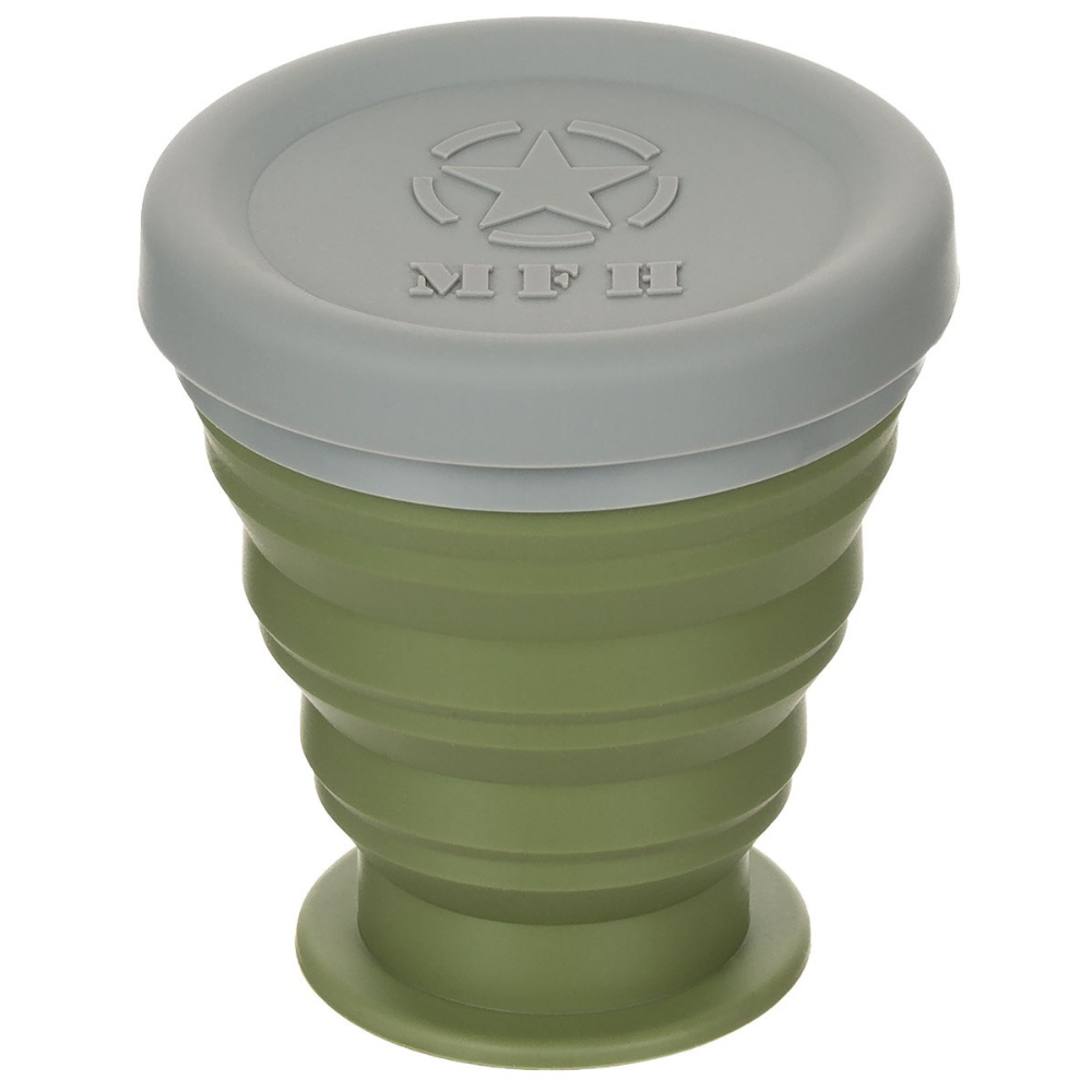 GOBELET PLIABLE SILICONE 200ML VERT  | MFH