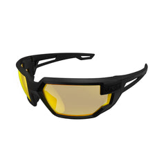 Lunettes balistiques Mechanix Type-X verres ambrés - vue trois quarts de la monture semi-rigide noire