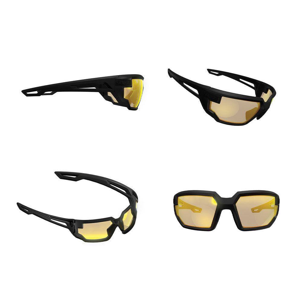 Lunettes balistiques Mechanix Type-X verres ambrés - vue de face, verres ambrés amplificateurs de contraste