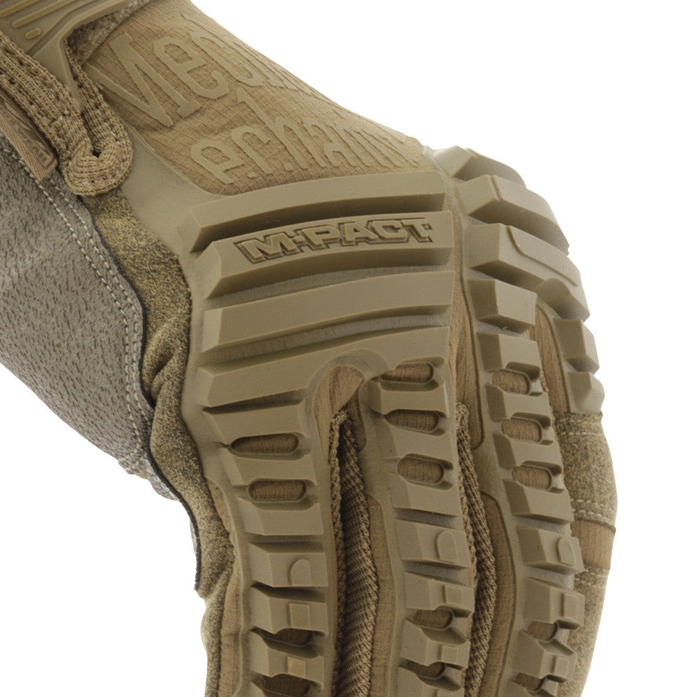 Coutures renforcées du pouce et de l'index des gants M-Pact Mechanix tan