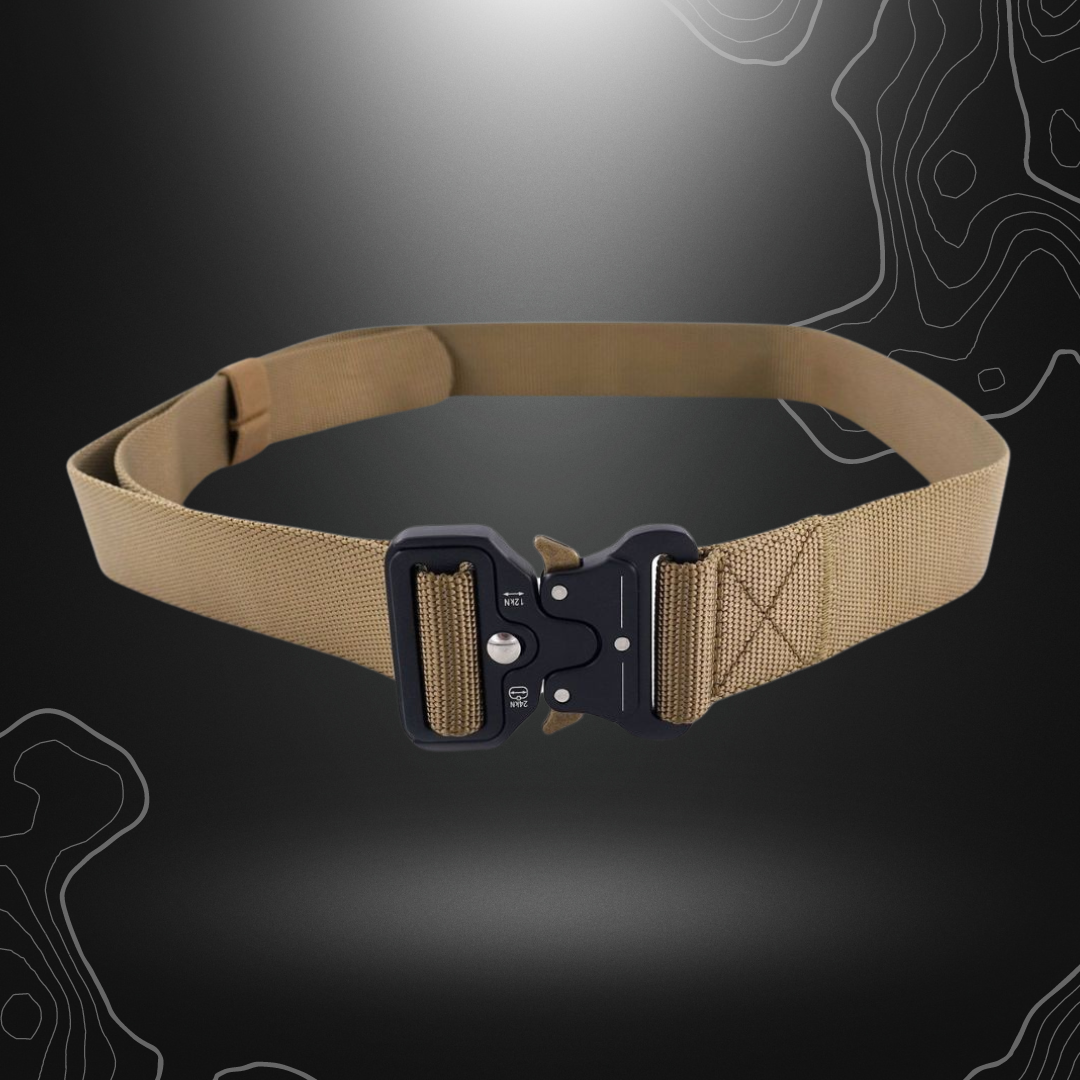 Ceinture en nylon Yucon Coyote à taille unique avec boucle en acier à attache rapide, non destinée à l'escalade ou au sauvetage