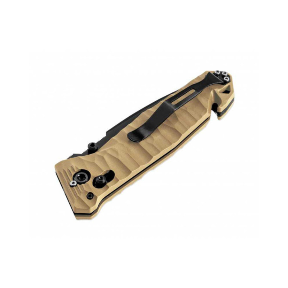 Couteau pliant Cac S200 Vengeur Edition avec lame mixte et manche toxifié, fabriqué en France par Tarrerias-Bonjean