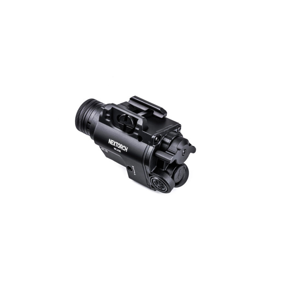 Lampe tactique Nextorch WL23 avec pointeur laser rouge pour arme de poing, éclairage blanc de 1300 lumens, résistante et facile à utiliser