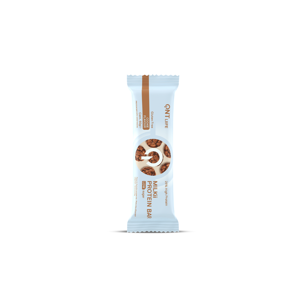 Barre protéinée MILKii sans gluten avec enrobage de chocolat au lait