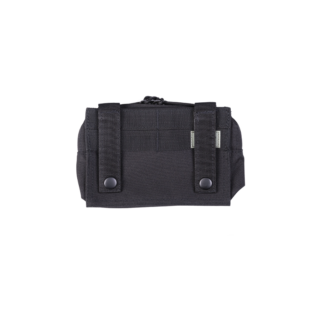 Petite pochette tactique noire Mil-Tec en polyester résistant et PVC avec sangles MOLLE/PALS et fermeture éclair bidirectionnelle
