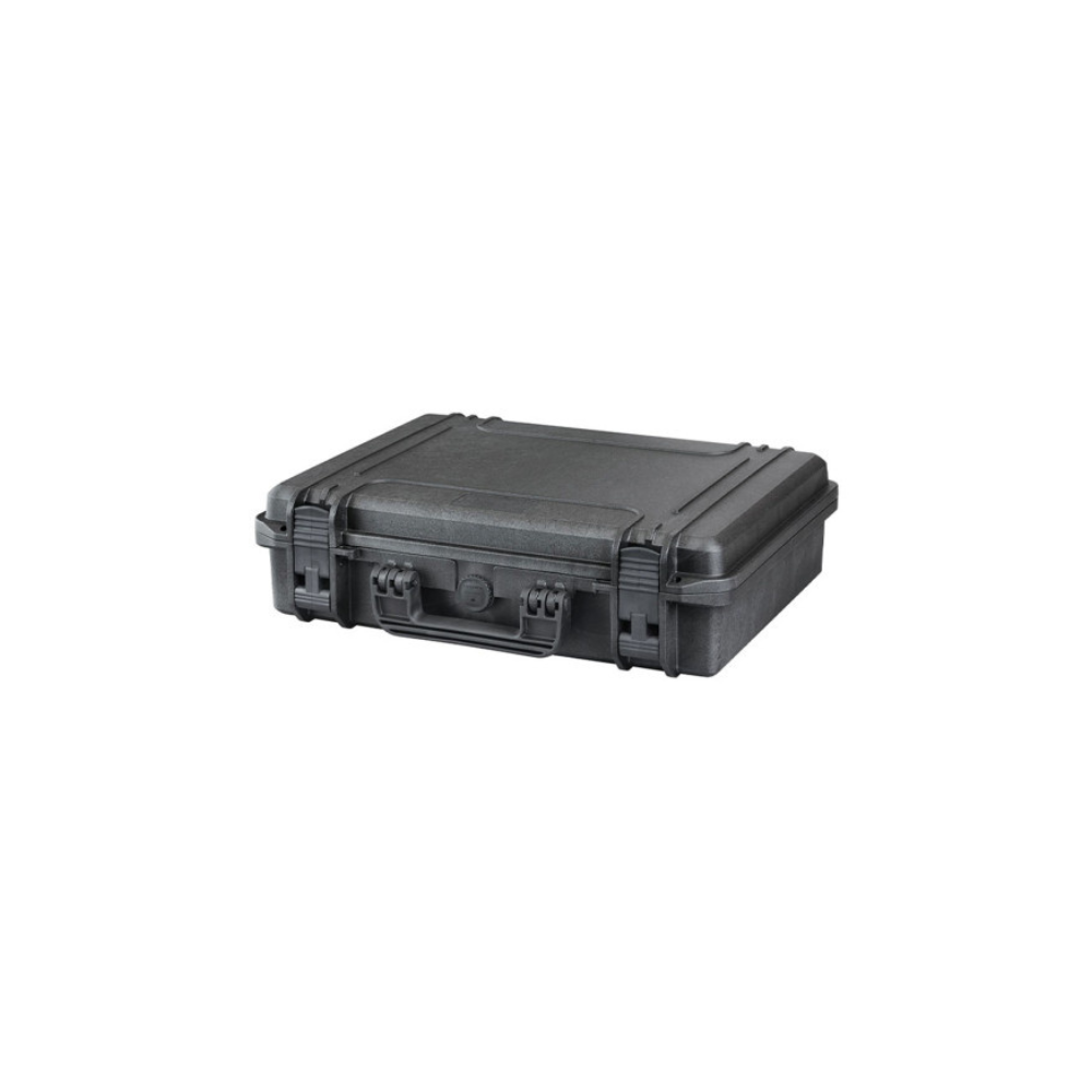Valise de transport étanche noire MAX465 H125S de Max Cases, résistante aux chocs et à l'eau, avec mousses prédécoupées pour protection optimale des objets fragiles.