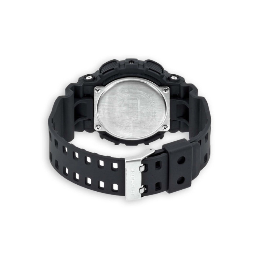 Montre robuste G-Shock GA-100 noir de Casio avec affichages LCD, résistance magnétique et nombreuses fonctionnalités