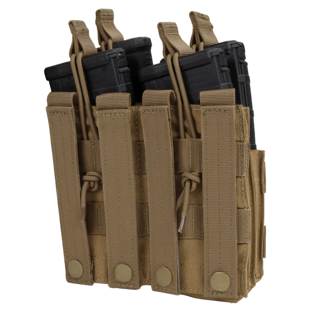 Porte-chargeurs Condor Outdoor MA43-498 TAN pour 4 chargeurs AR/M4 avec fixation MOLLE et sangle avant