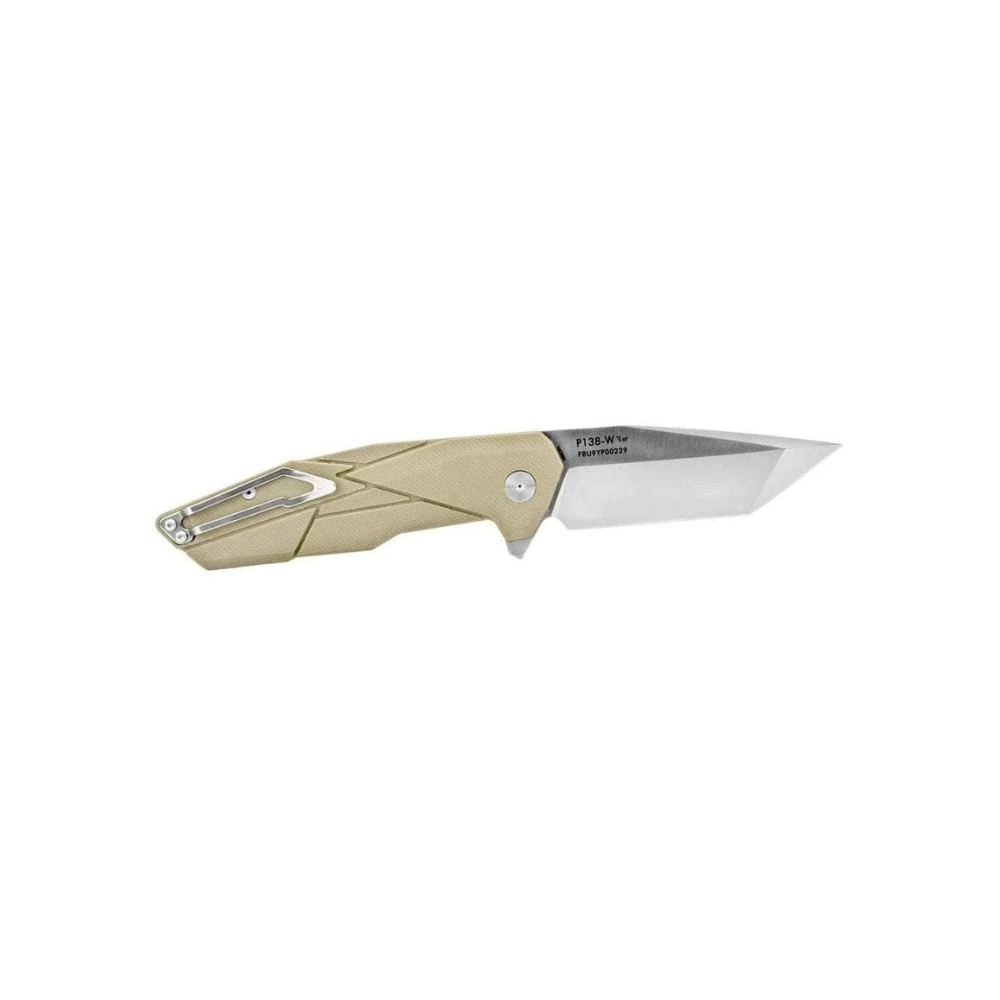 Ruike P138-B couteau pliant lame tanto couleur désert avec poignée antidérapante G10 et acier inoxydable 14C28N