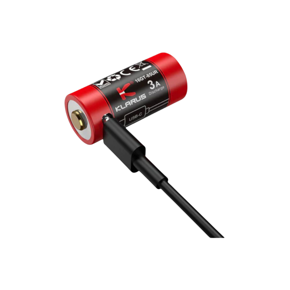 OPLAADBARE BATTERIJ 16340 3.6V 850 MAh USB-C | KLARUS
