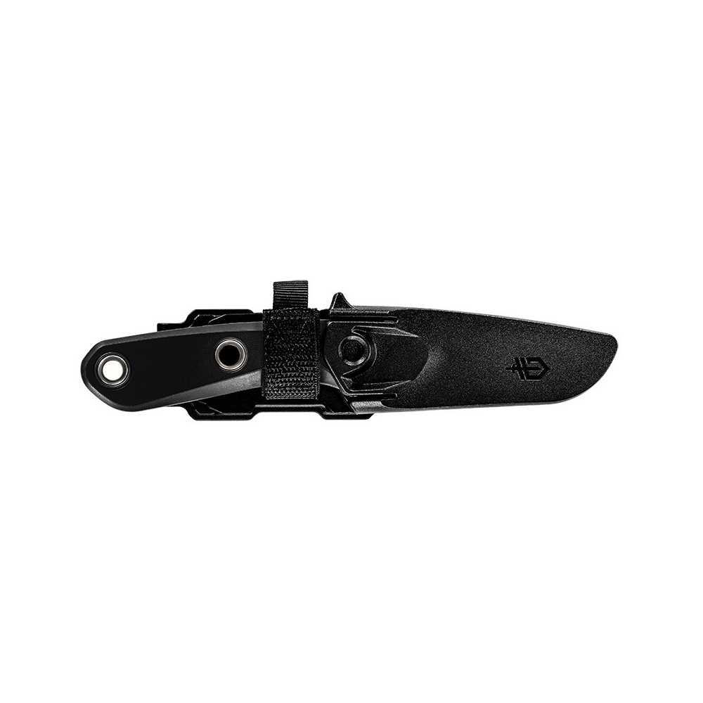Poignard noir Gerber Principle polyvalent avec étui noir, idéal pour le camping et la survie, doté d'une lame en acier 440C de 78mm et d'un manche ergonomique en