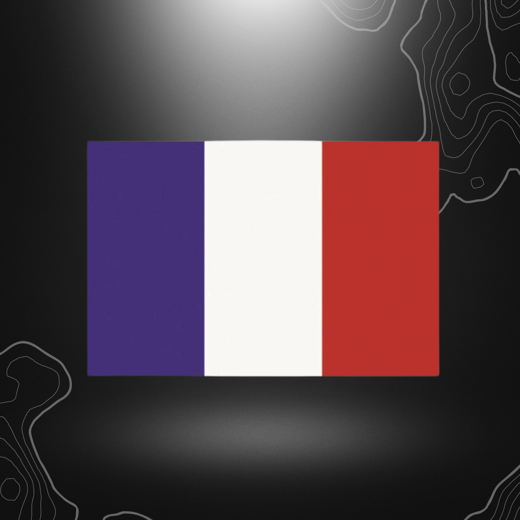 Grand drapeau de la France de 90 x 150 cm en polyester avec deux oeillets en métal pour suspendre, fabriqué par Miltec