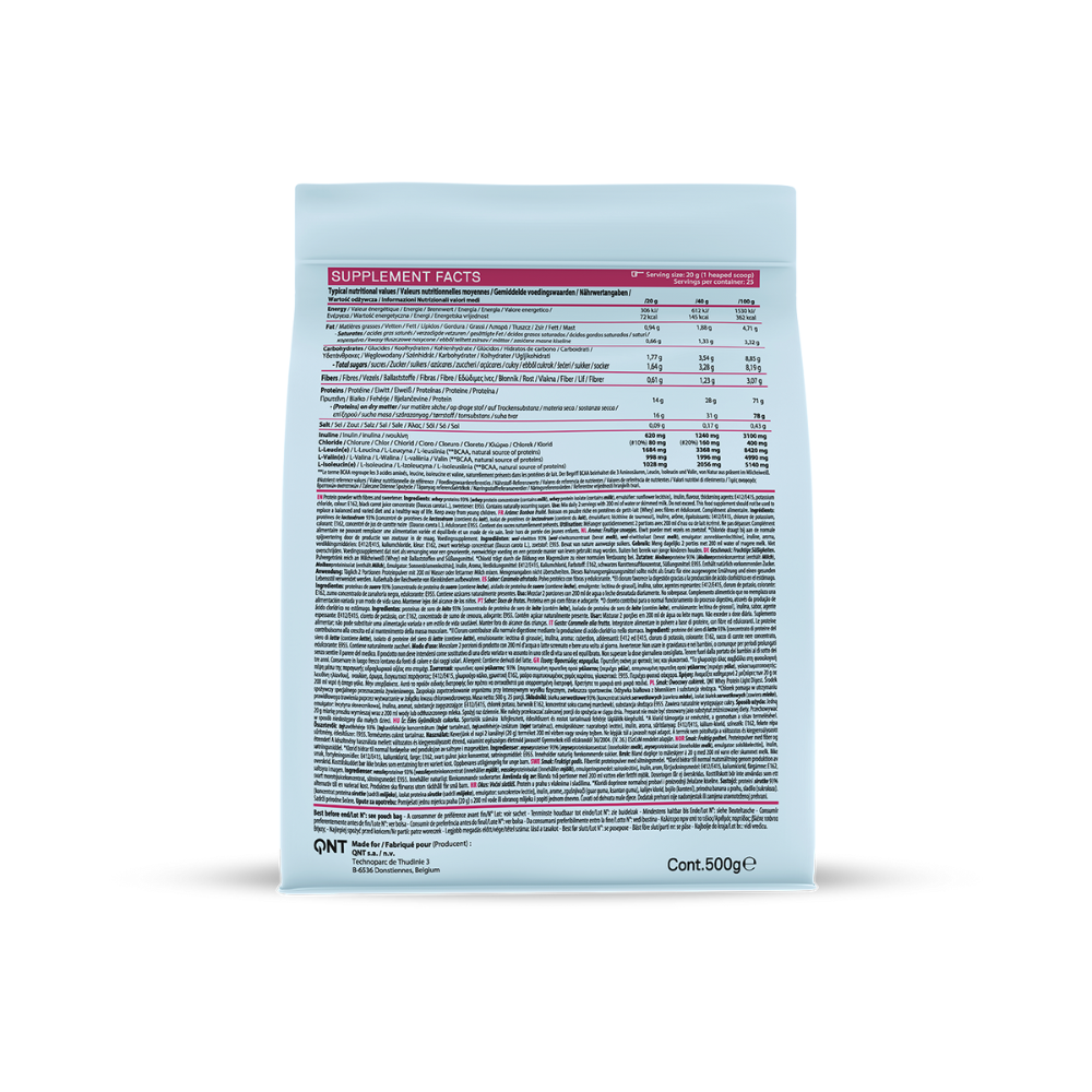 Alt tag pour le produit 'Light Digest Whey Protein' de QNT au goût de bonbon fruité conçu pour améliorer les performances sportives, favoriser la perte de poids et la récupération musculaire.