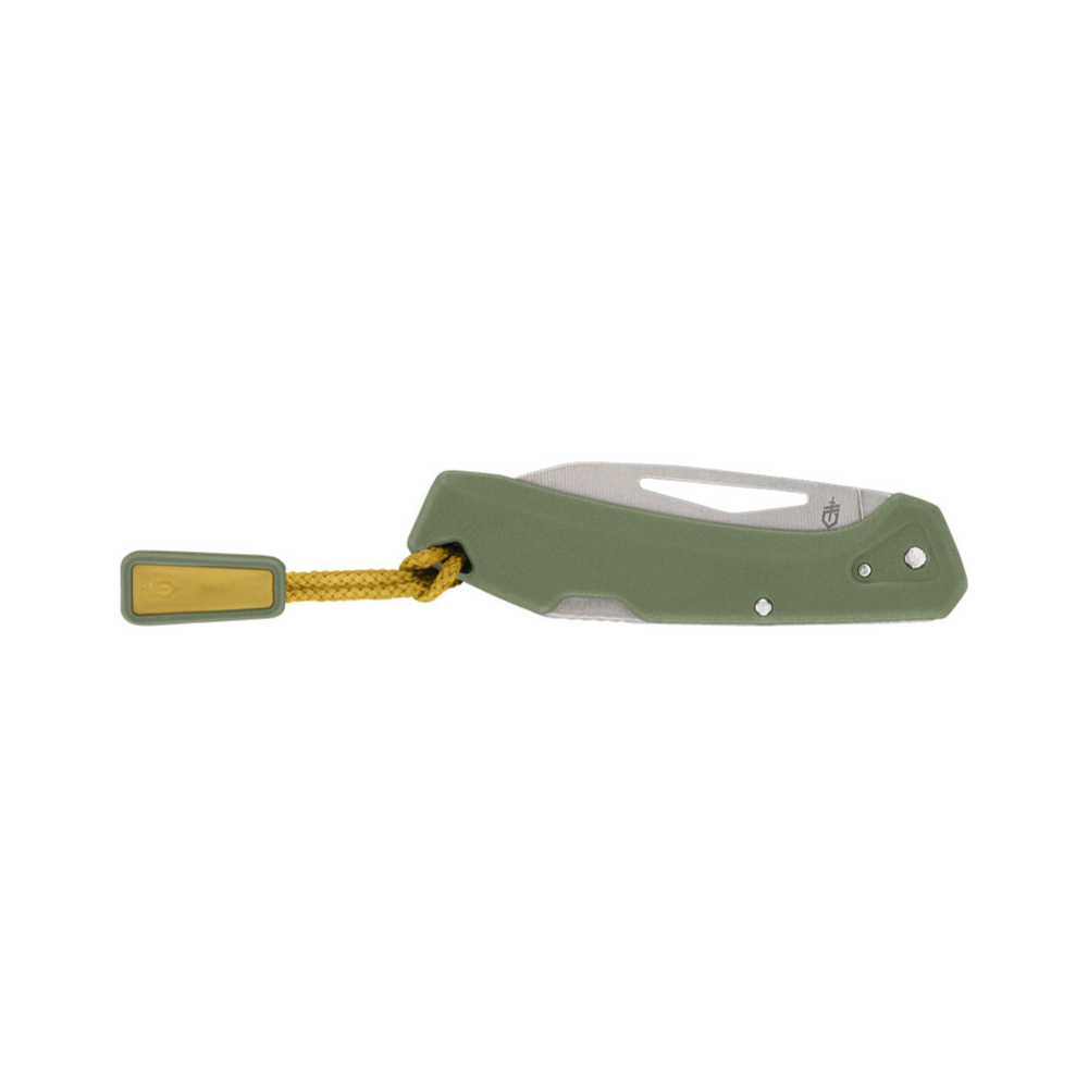 Mini couteau pliant LST vert 48mm de Gerber avec lame en acier inoxydable, mécanisme de verrouillage et clip ceinture réversible