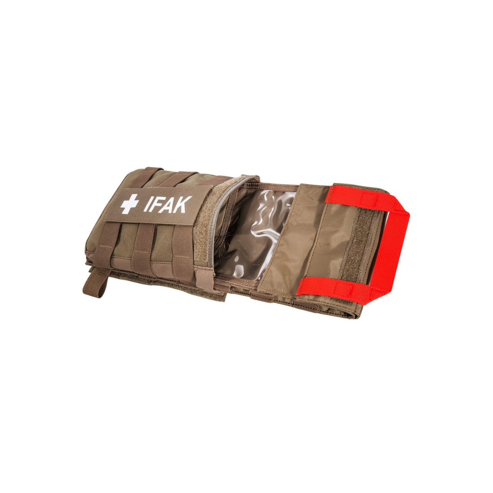 Poche IFAK Velcro® MOLLE TT IFAK Pouch VL Coyote, trousse de premiers soins avec fixation facile et adaptateur MOLLE, dimensions 20x14x5 cm, en C
