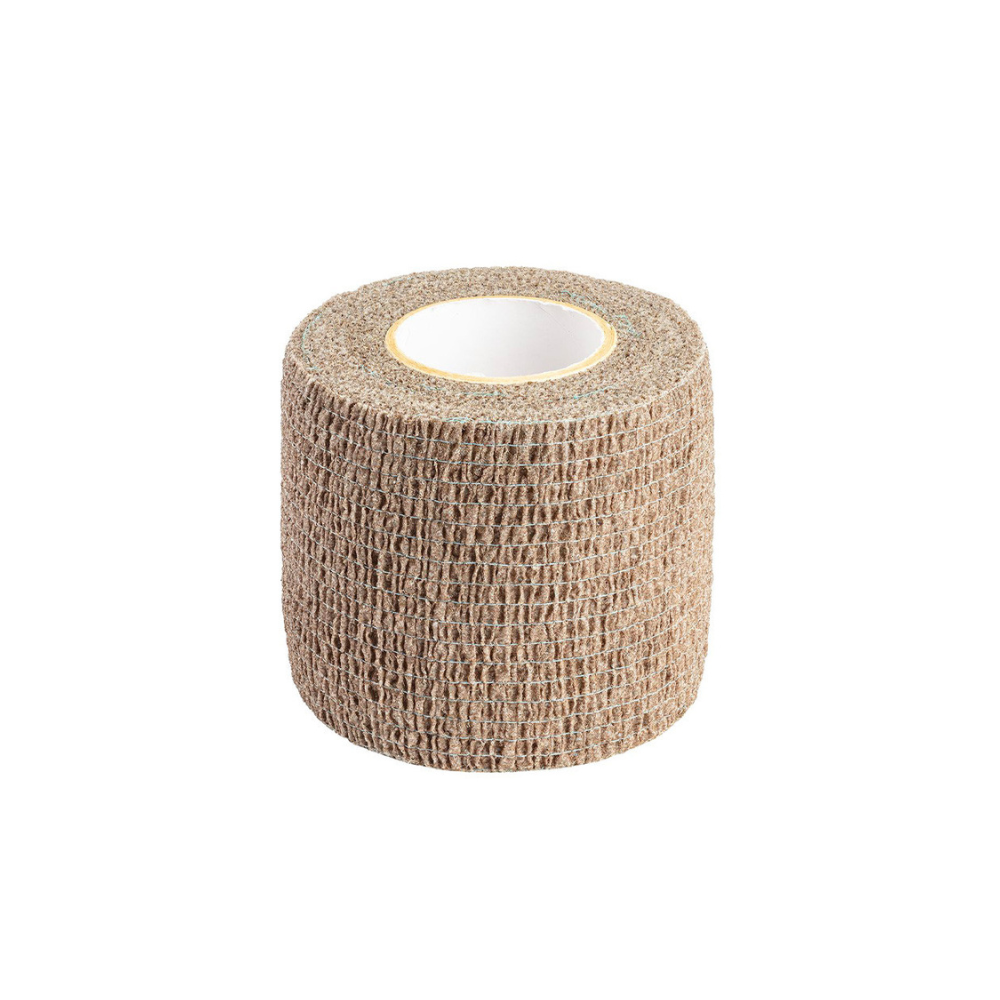 Bandes auto-agrippantes noires de 5cm x 4.5m résistantes à l'eau de A10 Equipment, idéales pour le camouflage et la protection en bivouac.