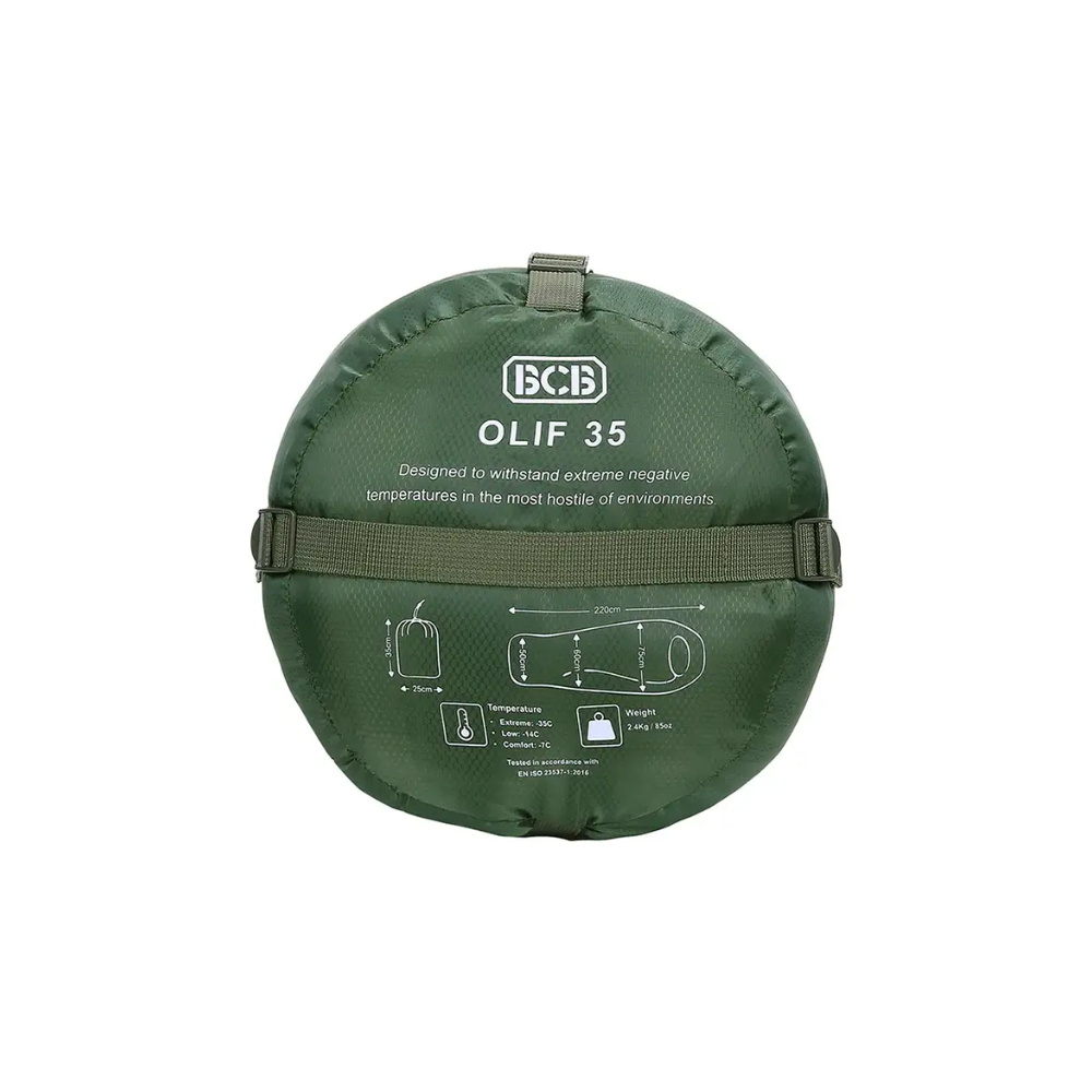 Sac de couchage d'hiver vert, résistant au froid jusqu'à -35°C, BCB