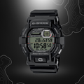Montre G-SHOCK GD-350-1ER noire de Casio avec alarme vibrante, cadran en verre minéral, bracelet en résine, fonctionnalités diverses et étanchéité jusqu'à