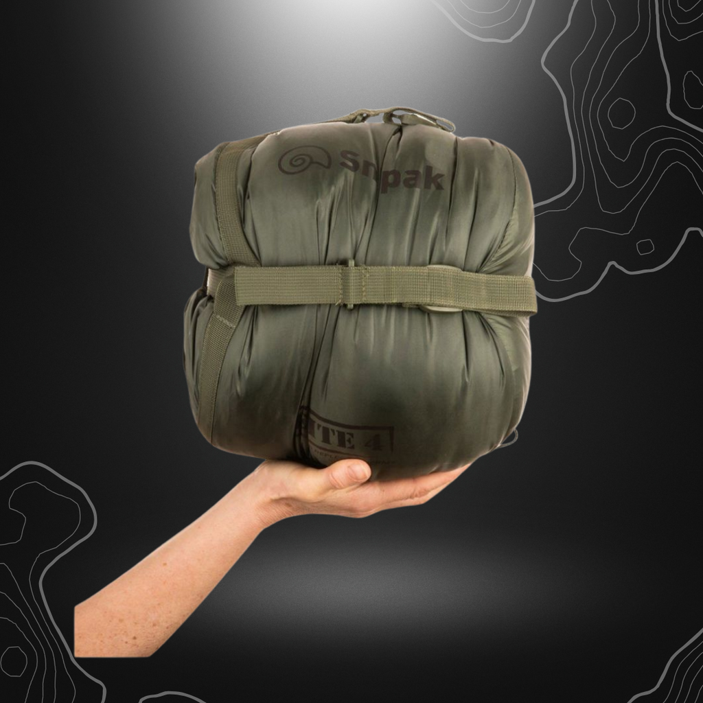 Sac de couchage Softie Élite 4 vert olive Snugpak, adapté aux basses températures, avec panneau d'expansion et clips pour ajuster la longueur