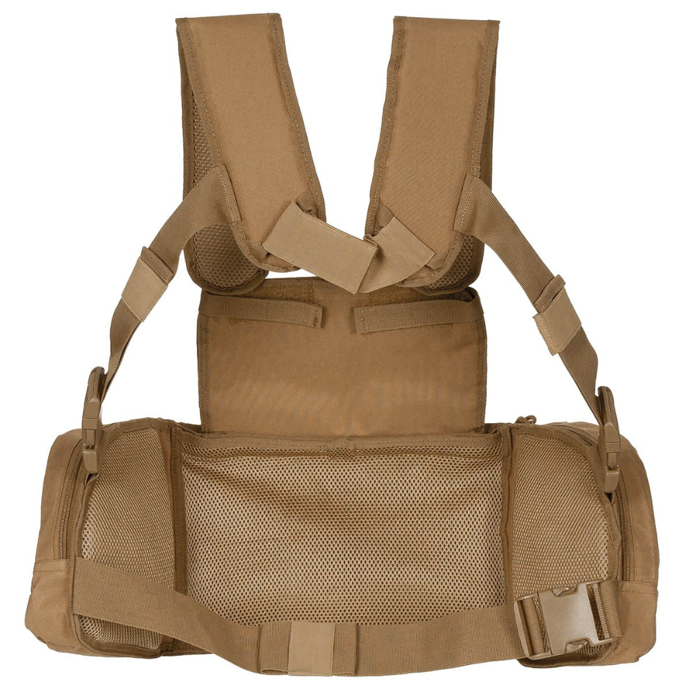 Gilet de combat tactique Coyote | MFH, léger et modulaire, avec système de rembourrage, de rangement et d'ajustement réglable