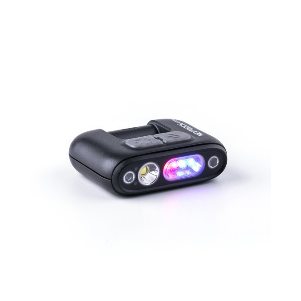La lampe rechargeable Nextorch UT31 noire de 220 lumens avec clip de fixation, tête pivotante, modes d'éclairage variés et résistance aux chutes et à l'eau.