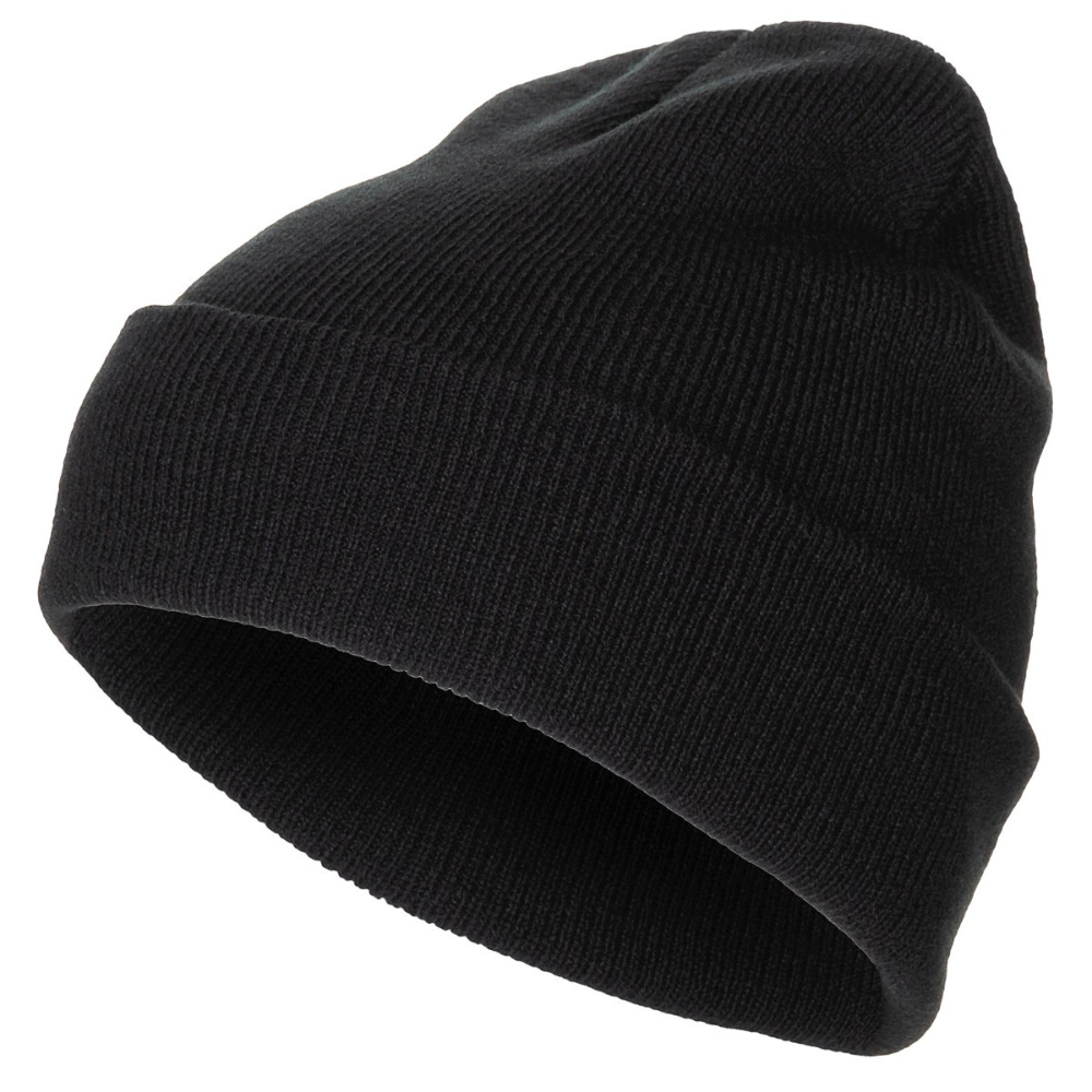 Bonnet en laine MFH finement tricoté avec large revers et double élastique, taille unique