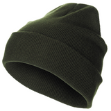 Bonnet en laine finement tricoté avec large revers et double élastique de MFH, taille unique