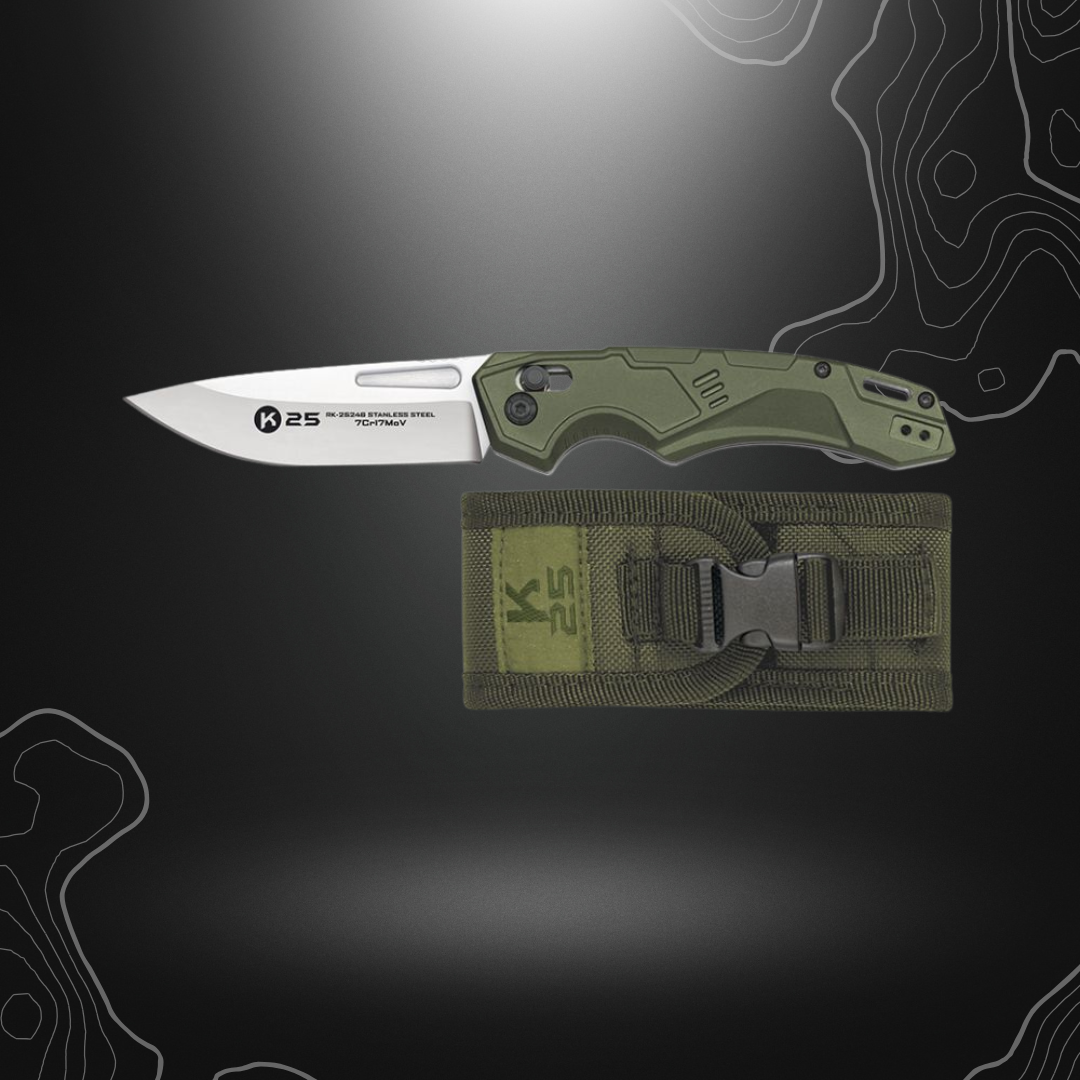 COUTEAU PLIANT ALUMIMUM VERT | K25