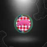 Patch humoristique français 'Dans le cochon tout est bon' en PVC