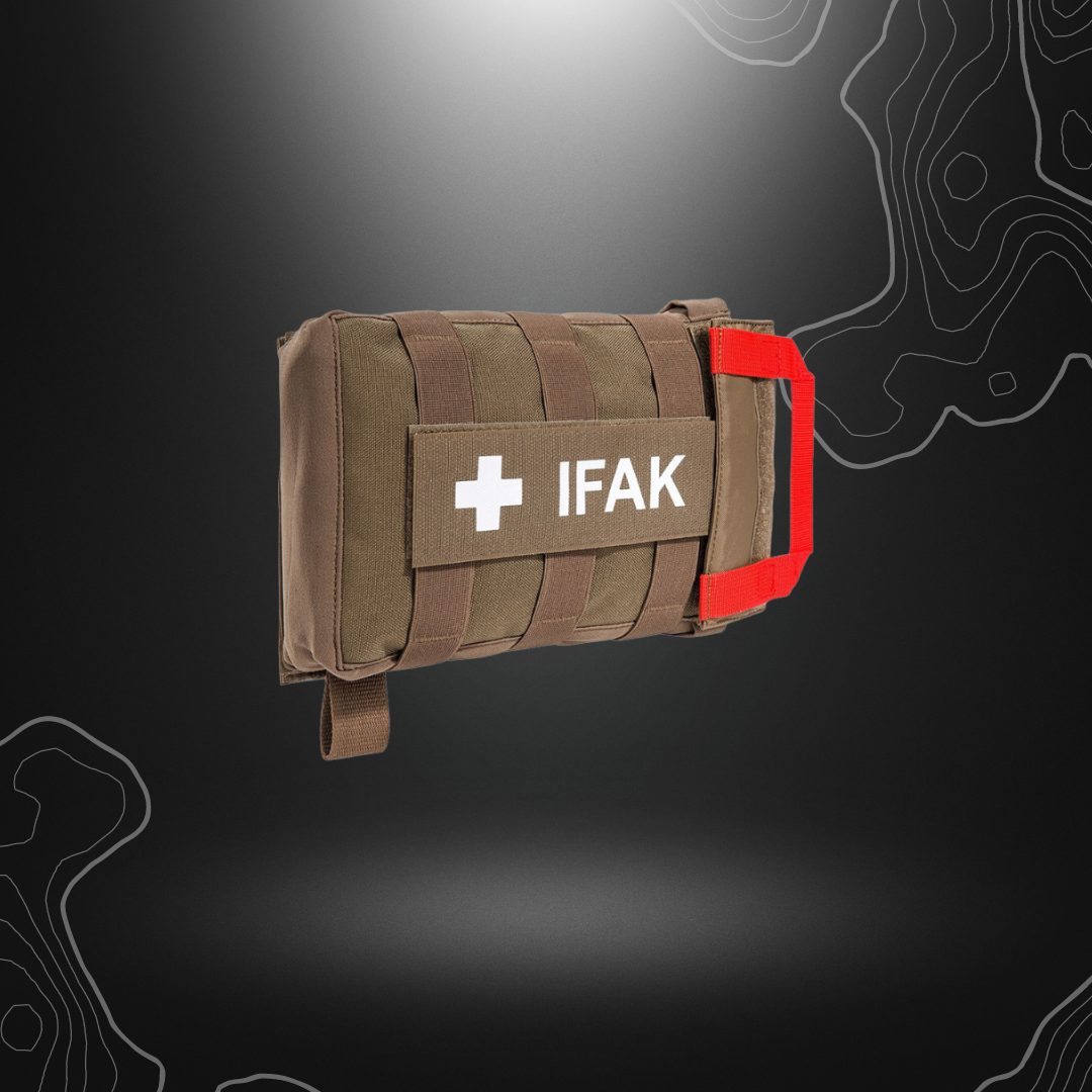 Trousse de premiers soins TT IFAK Pouch VL Coyote avec fixation Velcro® ou MOLLE, adaptateur MOLLE inclus, accès latéral au kit IFAK, fabriqué en C