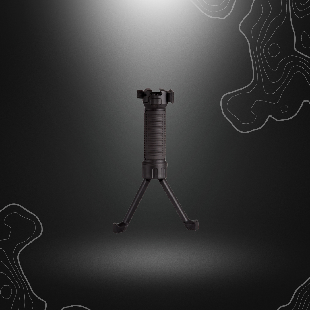 Poignée avant bipied en polymère EBF-2 d'IMI Defense avec pieds renforcés en métal, fiable dans toutes conditions, pour une stabilité optimale du fusil.