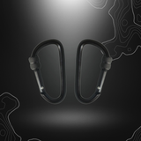 Deux mousquetons noirs en aluminium de 6cm avec vis de sécurité, OPEX