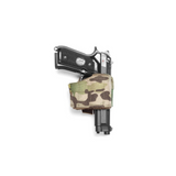 Image d'un holster universel droitier Multicam de la marque Warrior Assault, facilement réglable et attachable à divers équipements grâce à ses sangles et rangées MOLLE. Hautement résistant à la traction,