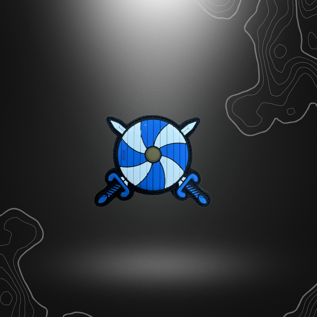 PATCH BOUCLIER VIKING BLEU PVC
