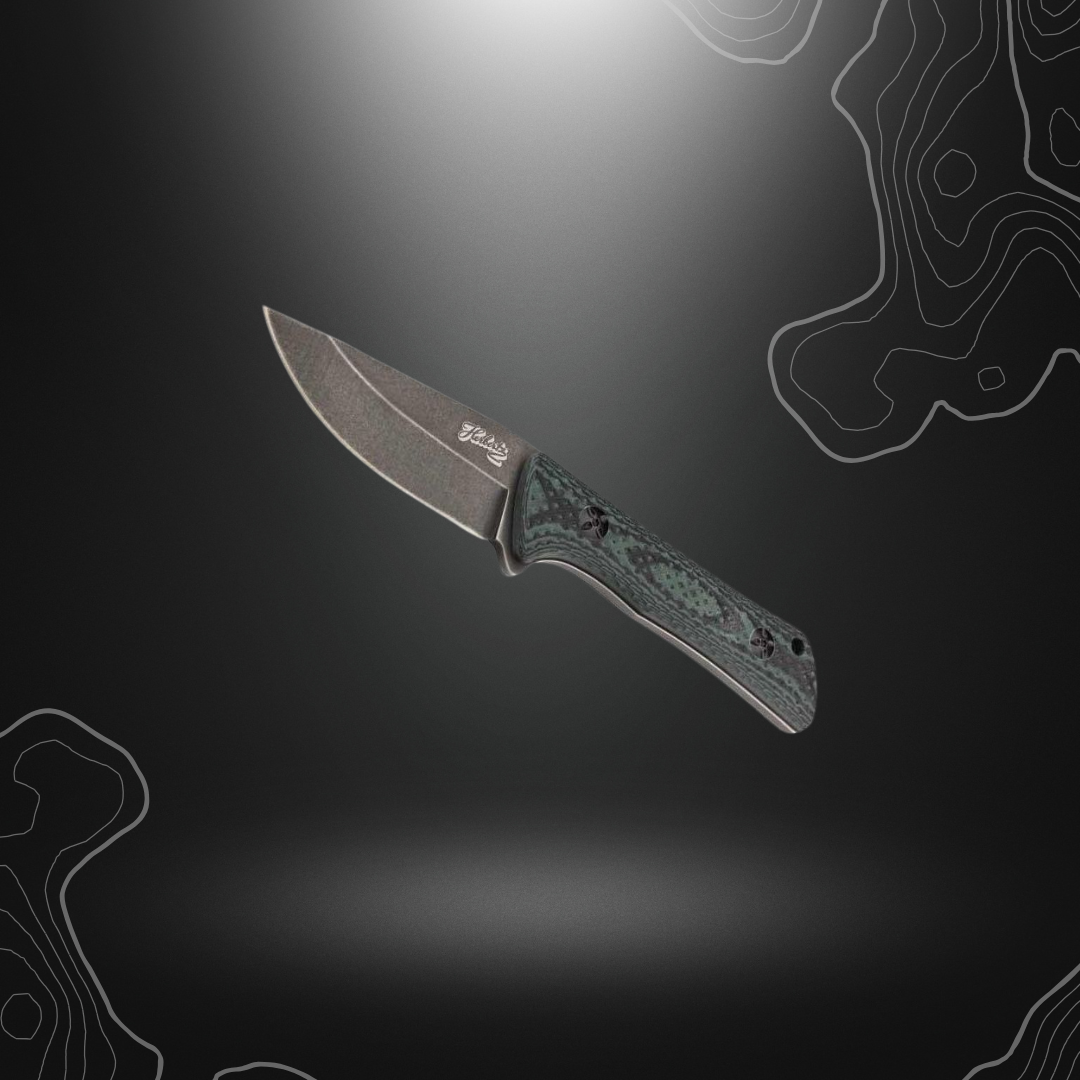 POIGNARD G10 NOIR/VERT 8,5 CM INOX BLACKWASH | HERBERTZ