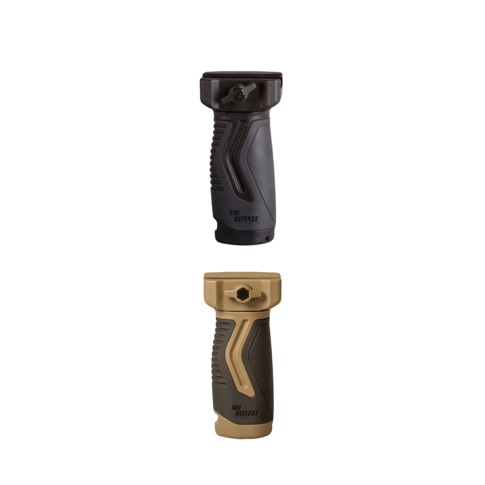 Poignée verticale IMI Defense OVG ergonomique, légère et durable avec surfaces caoutchoutées pour un meilleur contrôle du fusil